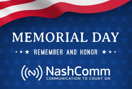 Memorial Day web banner with NashComm logo